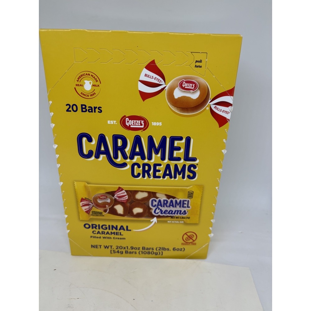 Box of 20x Packs Goetze's Original Caramel Creams 1.9oz ea Total of 2lbs 6 oz